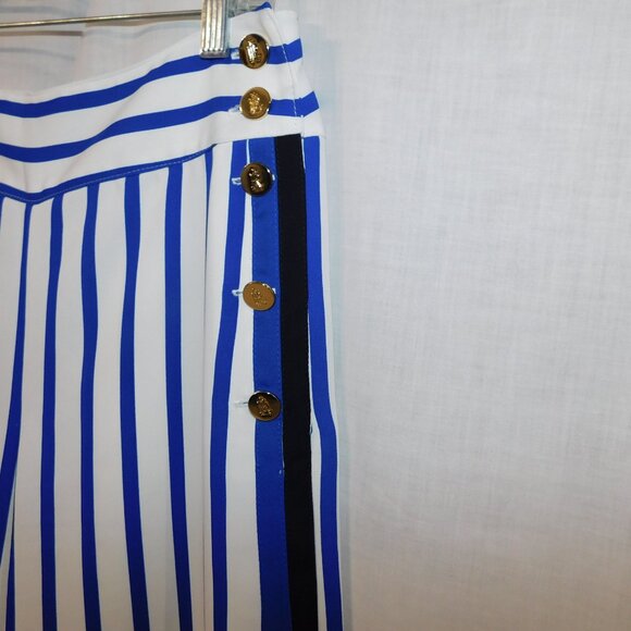 Lauren Ralph Lauren Womens 6 Blue White Striped Wide Leg Pant High Rise - Picture 13 of 16